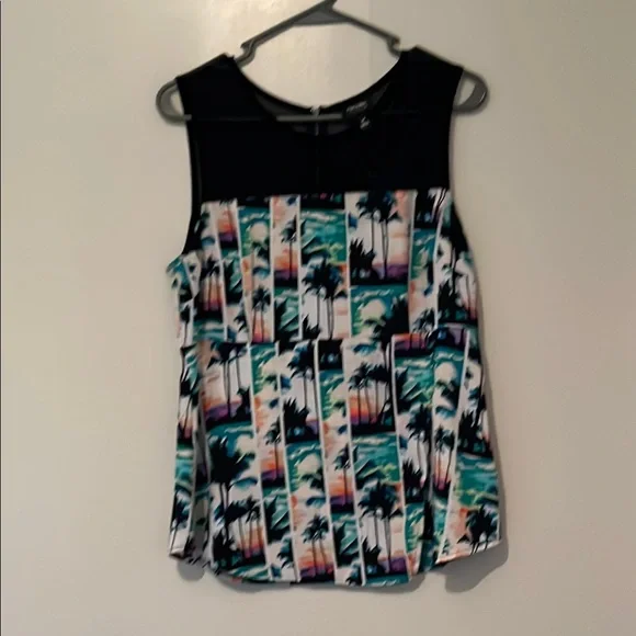 Nicole Black and Blue Graphic Tank Top - Picture 1 of 12